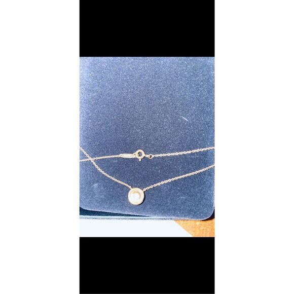 18k rose gold Tiffany soleste pendant .30ct 16in chain - Picture 9 of 11